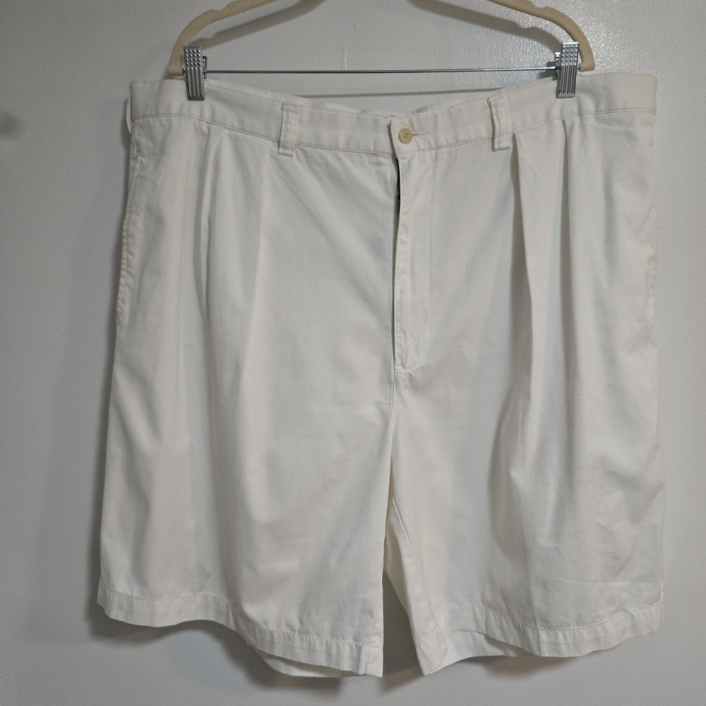 Polo Ralph Lauren Big Tyler Chino Shorts Mens‎ 44B White Pleated Slash Pocket